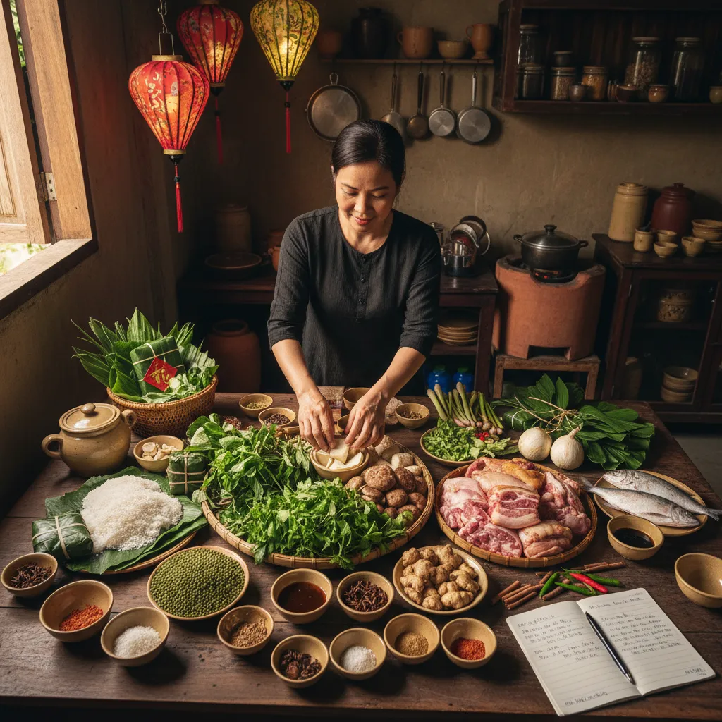 Nguyên liệu chuẩn bị cho mâm cỗ Tết tiết kiệm
